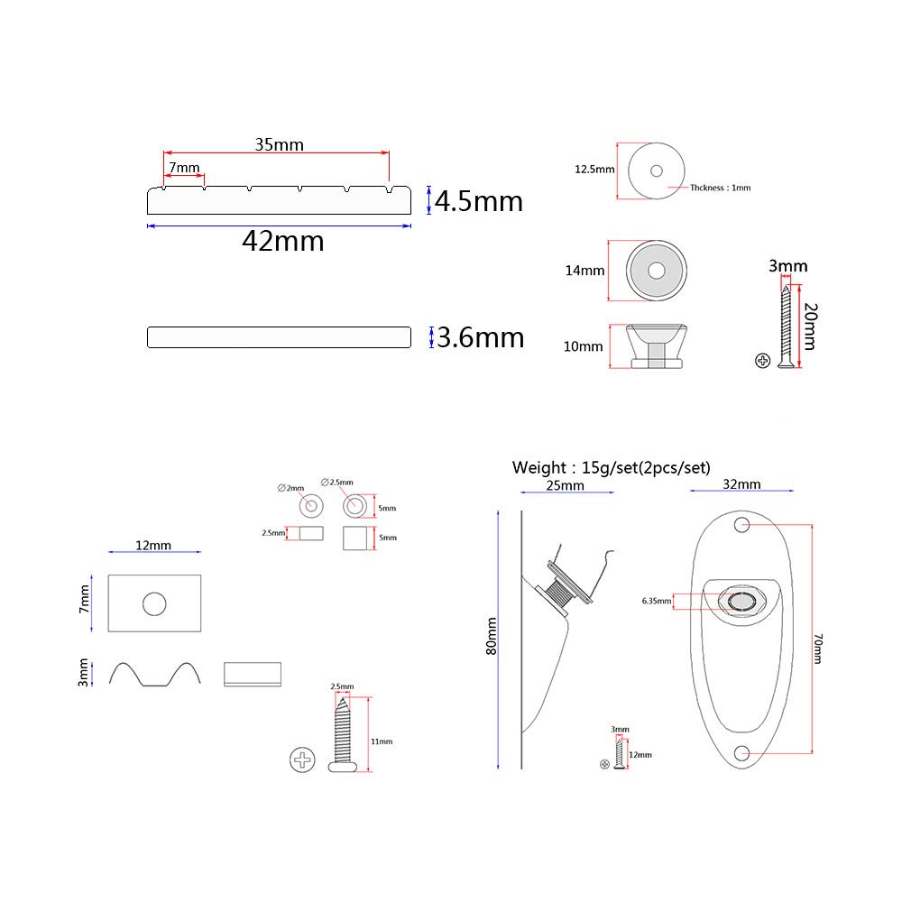 ST Style Electric Guitar Full Set DIY Accessory Kit with Pickguard SSS Pickups and Other Accessories Pre-Wired Bridge, (Black)