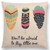 Feather Pattern Decorative Letters Cushion Cover Beautiful Word Be Brave Kind Dream Home Decor Sofa Throw Pillow Case