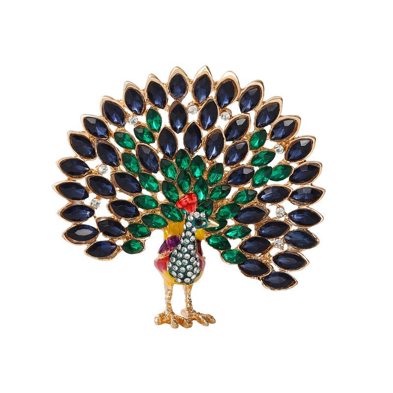 Peacock Brooch for Women, European and American Fashion, Clothing Accessories, Vintage Animal High-end Chest Flower