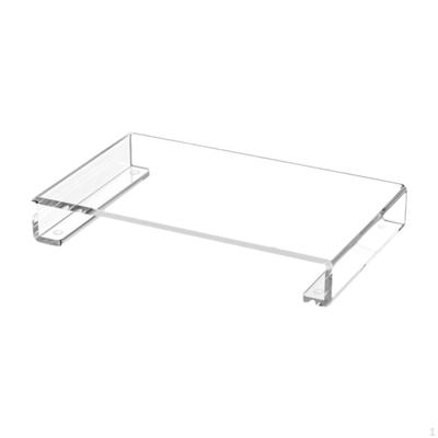 Acrylic Tray Pedestal Stand, Bathroom Decor, Clear Display Riser for Counter Makeup Desk