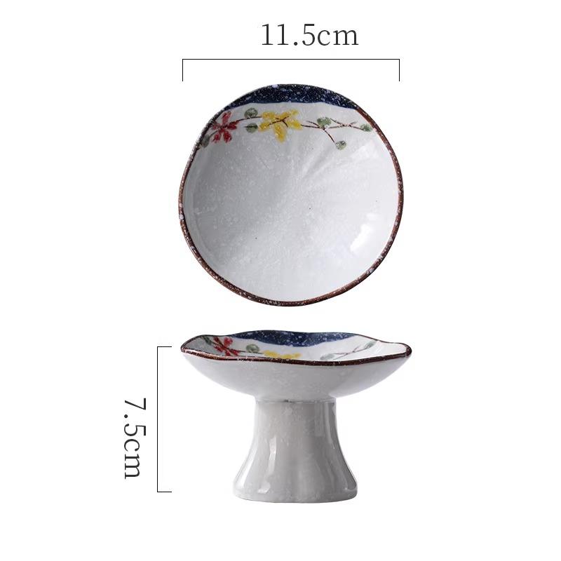 Neues Chinesisches Dessert Hoher Teller Kleiner Snack Erfrischungsteller Retro Keramikteller Nachmittagstee Snack Haushaltswaren