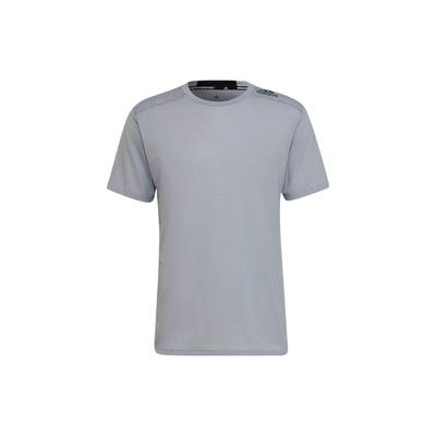 Solid Color Sport Logo Casual Round Neck Short Sleeve T-Shirt Men Tops Gray HB9202