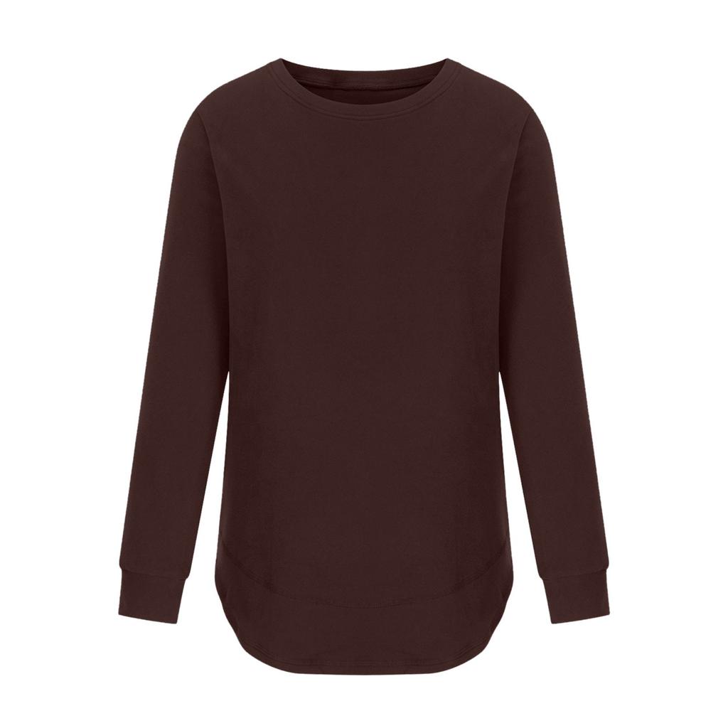 Women's Round Neck Long Sleeve Bottoming Shirt Top Warm Top Casual Sweatshirt