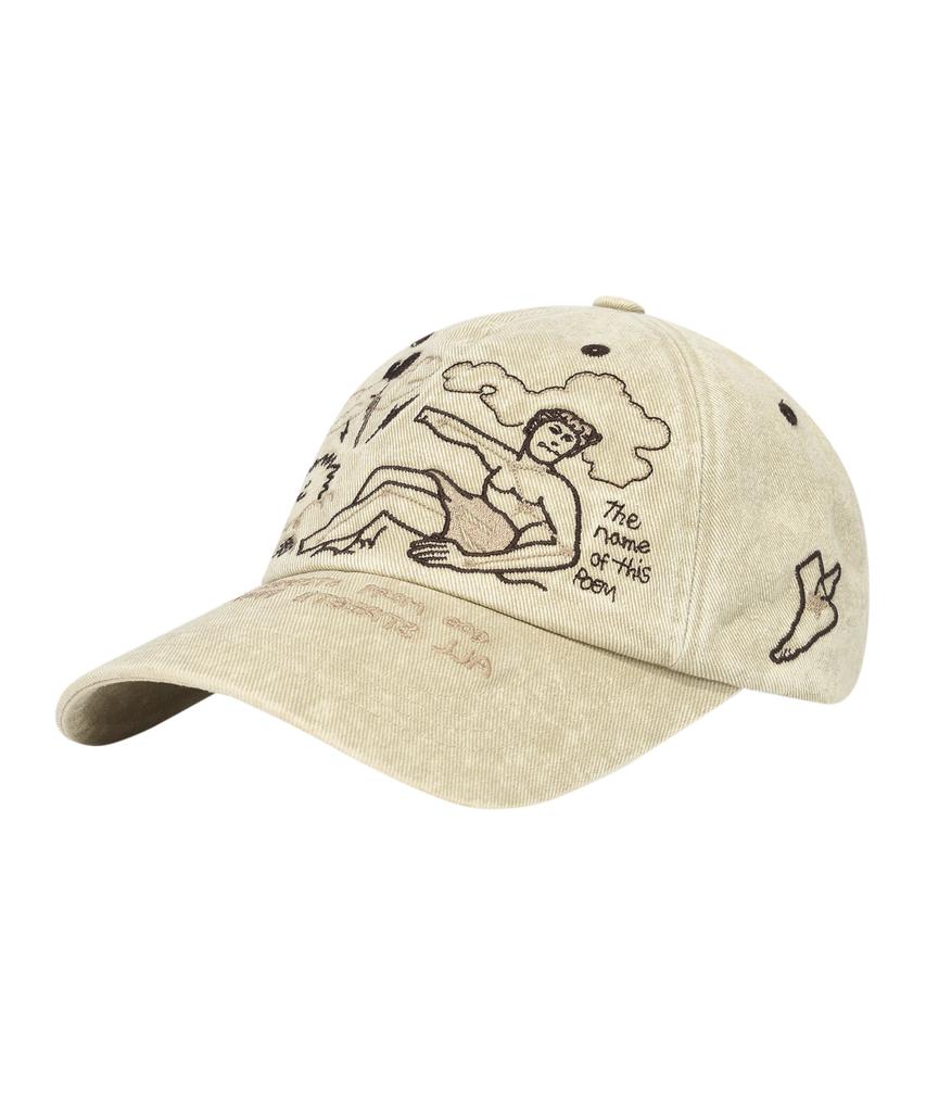 WACKY WILLY Two-Tone Graphic Ball Cap Beige