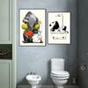 Plakaty i wydruki ze zwierzętami w stylu nordyckim do łazienki Obrazy na płótnie w stylu retro Obrazy ścienne do salonu Dekoracja domu