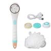 Electric Body Brush Set 360 Degrees Rotating 4 Heads Long Handle Bath Cleansing Scrubber