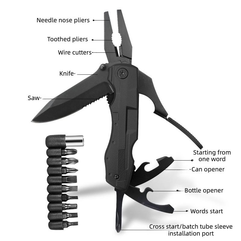 Multi Functional Portable Folding Pliers Tool,Edc Screwdriver Head Multifunctional Tool,Outdoor Survival Combination Tool.
