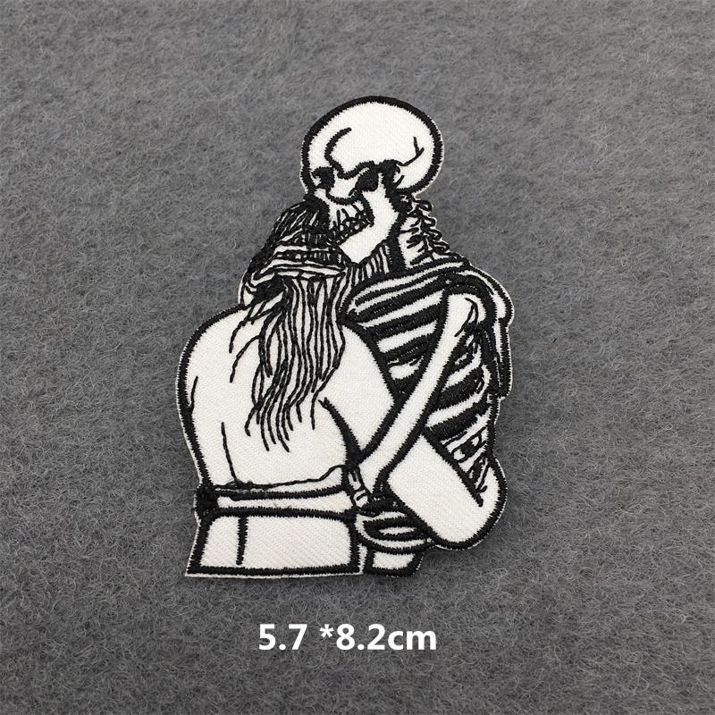 Ironing Applications Punk Textile Backpack Funny Skull And Cartoon Diy Band Patches Sticker Jacket Anime Clothing Stickers