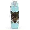 1PC Dark Wolf Head Wreath 750ml Color Plastic Sports Water Bottle Leakproof Flip Straw Lid Suitable for Sports Office Home Use