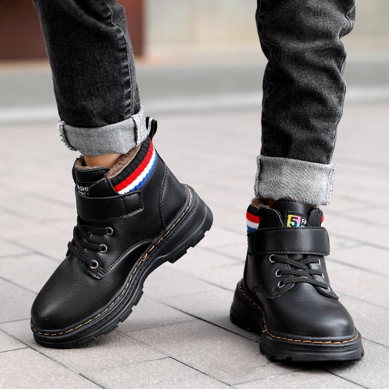 Dětské vysoké bokové boty Plus sametové teplé protilyžařské boty Outdoorové zimní boty