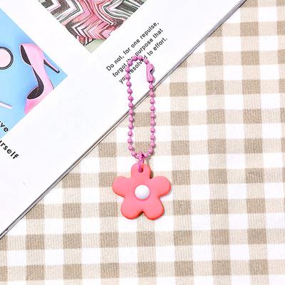 Keychain Small Colored Flowers Key Ring Pendant Pinkycolor Bag Pendant For Women Ins Korean Style Chain Cartoon Key Chains