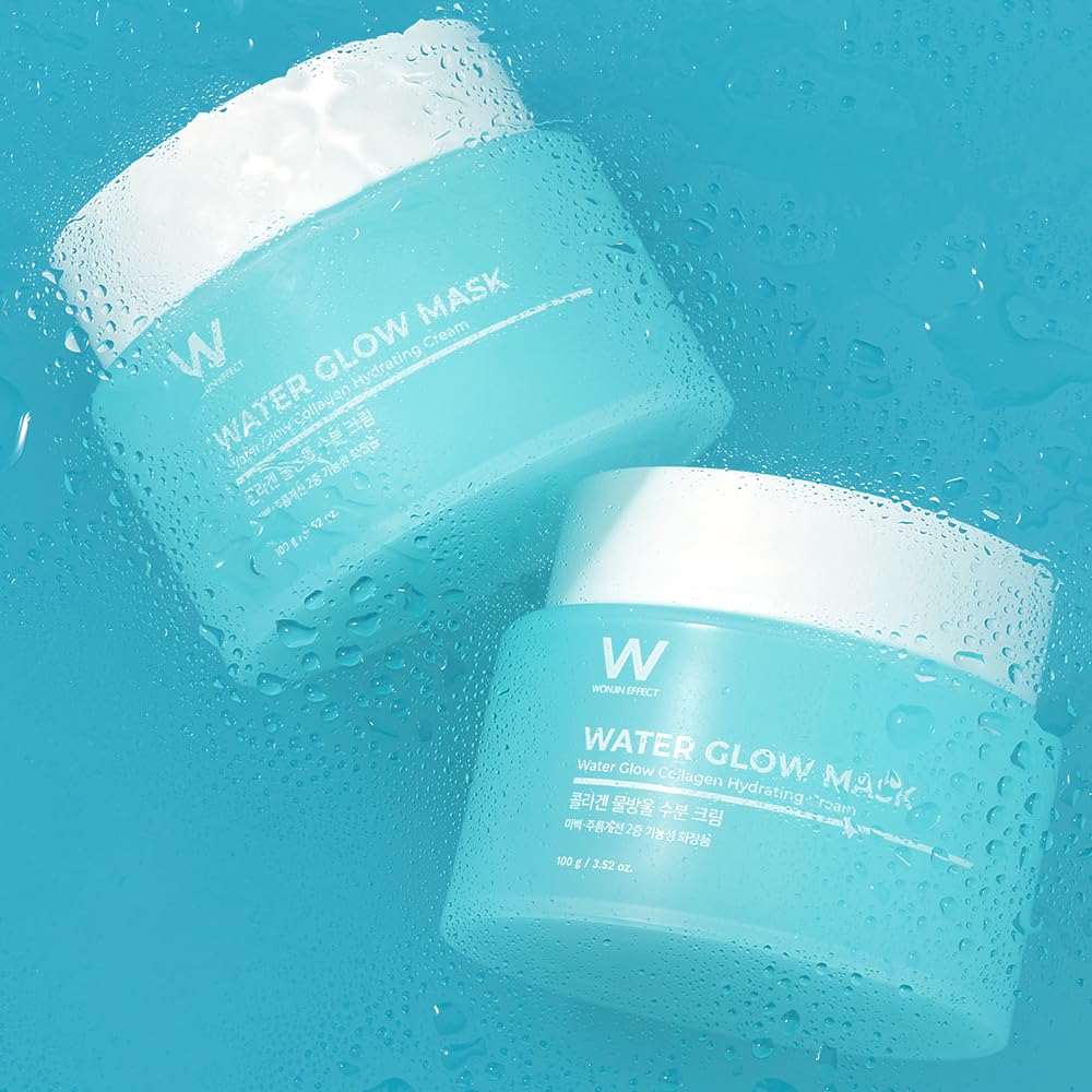 WONJIN EFFECT Water Glow Mask 100ml - Water Droplet Cream, Large Capacity Moisturizing Cream, Collagen Cream, Hydration Cream