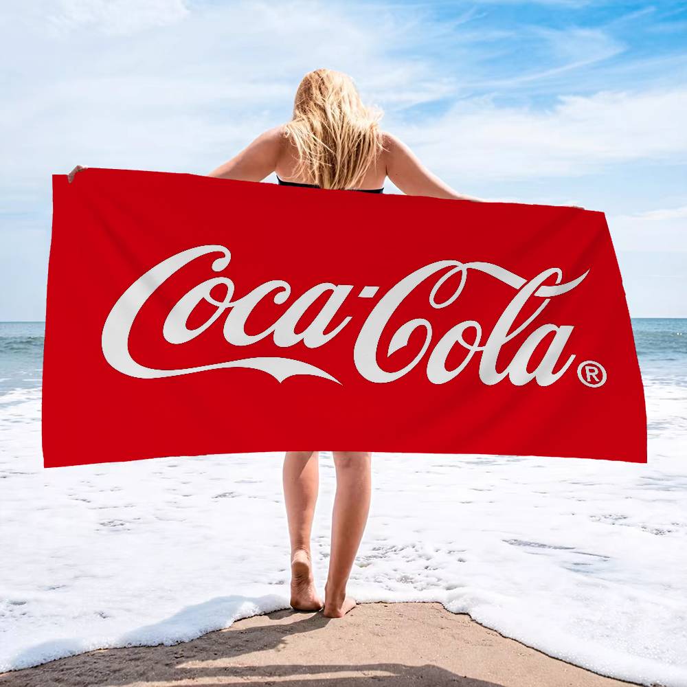 C-Coca-Colas Mikrofaser Bedrucktes Strandtuch Bergsteigen Yoga Strand Schwimmen Laufen Saugfähiges Weiches Handtuch