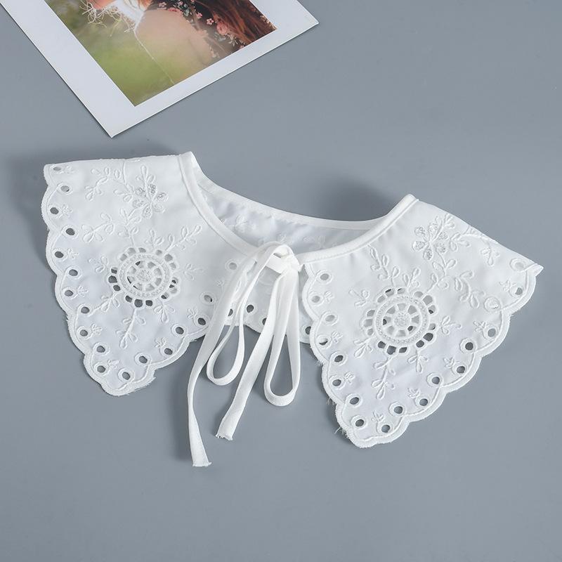 Fashion  Women Girls Lolita Doll Shawl Fake Collar Embroidery Necklace Lapel Blouse Shoulder Wrap Short Capelet False Collar