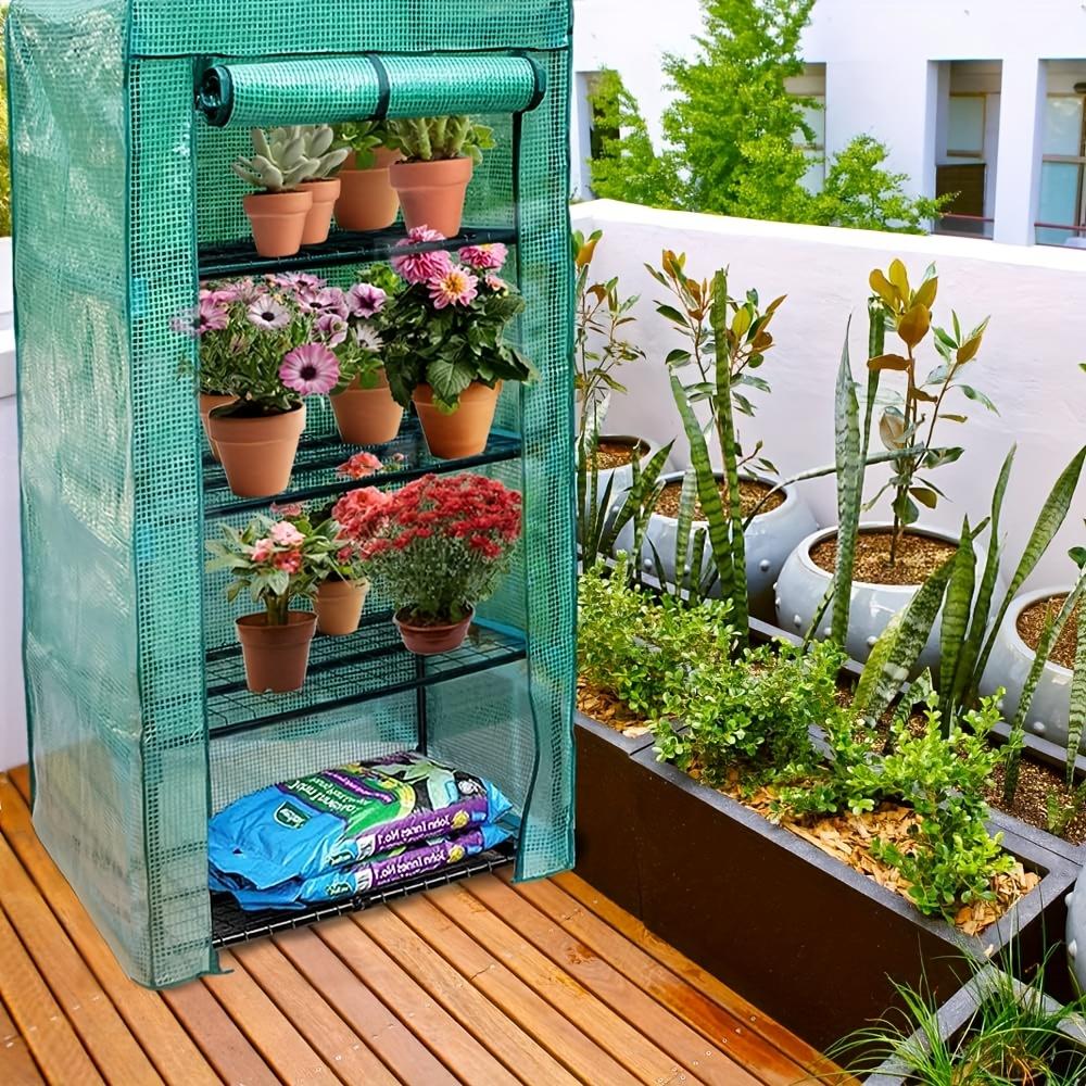 4-Layer Greenhouse Replacement Cover with Roll-Up Zipper Door - Durable UV-Proof & Waterproof Material