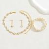 4PC Women's Fashion Copper Claw Chain Zircon Necklace Earrings Bracelet Zircon Set Wedding Banquet Party Holiday Gift
