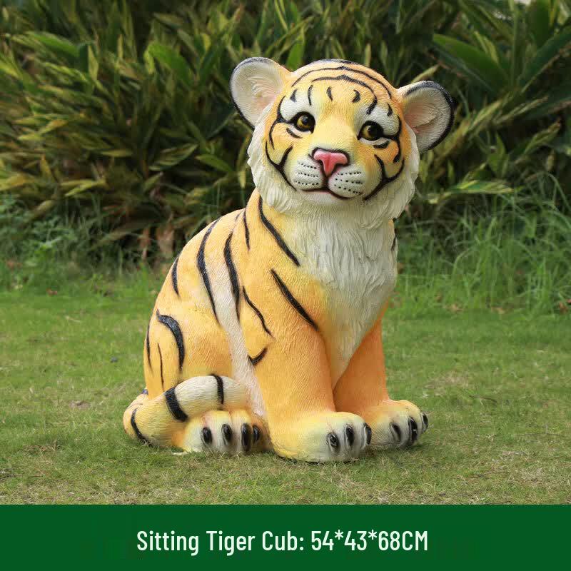 Lifelike Fiberglass Tiger Sculpture