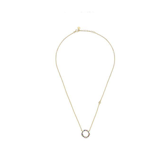 Collier - LUXENTER - Thilak - Argent 925 - Zircon Multicolore - Or Jaune 18K