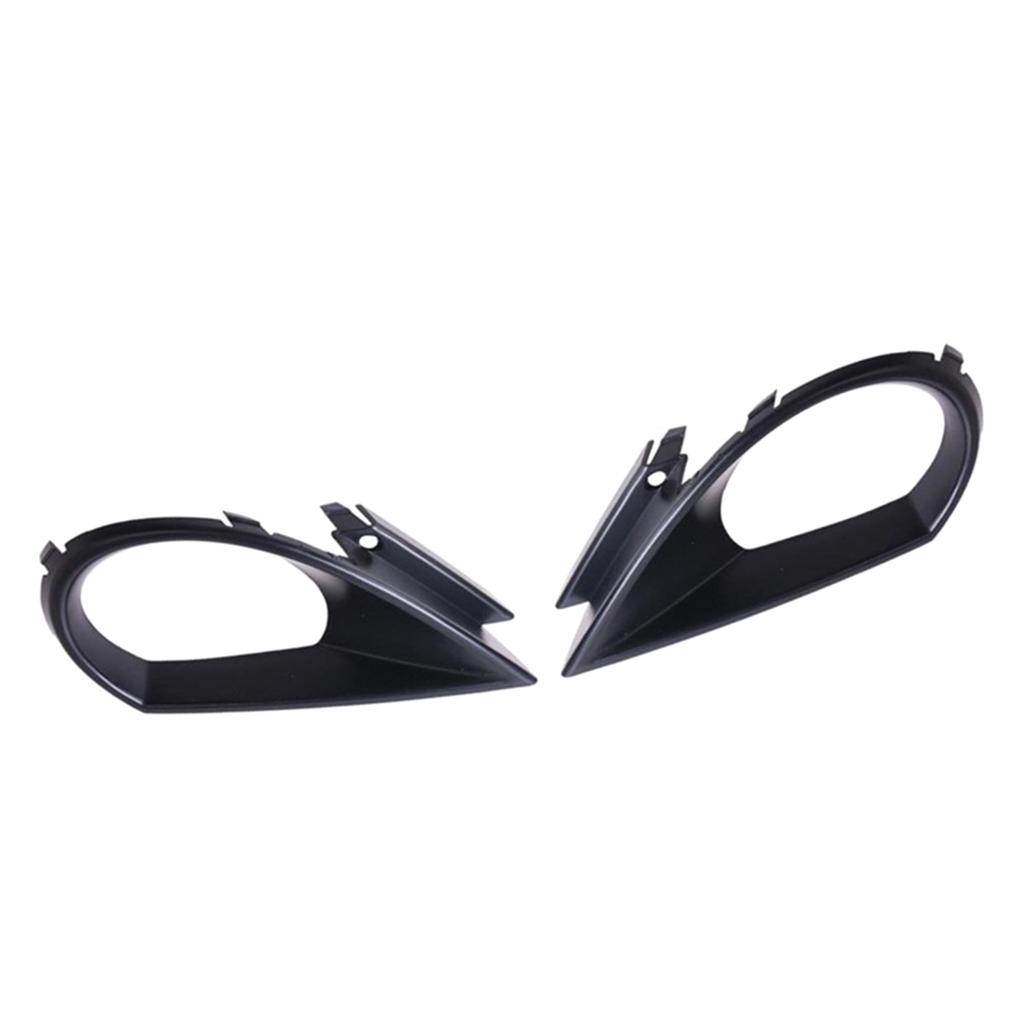 Black Left/Right Front Hood Fog Light Lower Grill Grille Cover For Q7 2011-2015 4L0807489A 4L0807490A