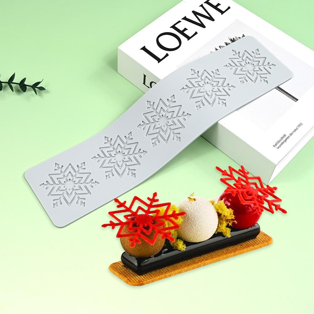 Snowflake Pinecone Antlers Flip Sugar Lace Mat DIY Christmas Chocolate Crispy Silicone Mat Artistic Vegetable Decoration Mold