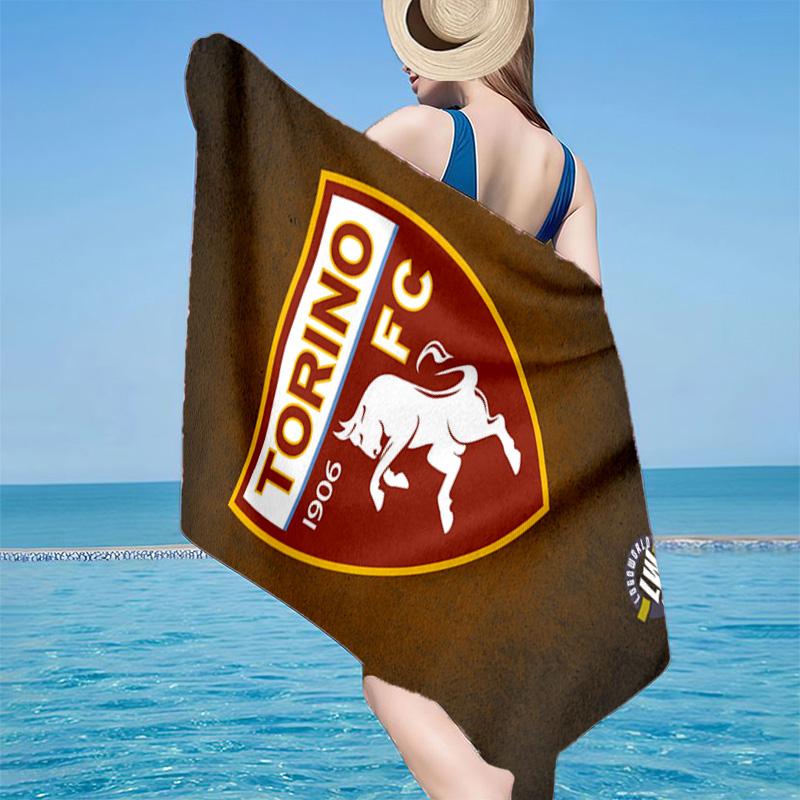 Torino Fc Crest Design Microfiber Beach Towel, Lightweight And Quick-Dry, for Summer Travel, Beach Essential, Swimming Pool