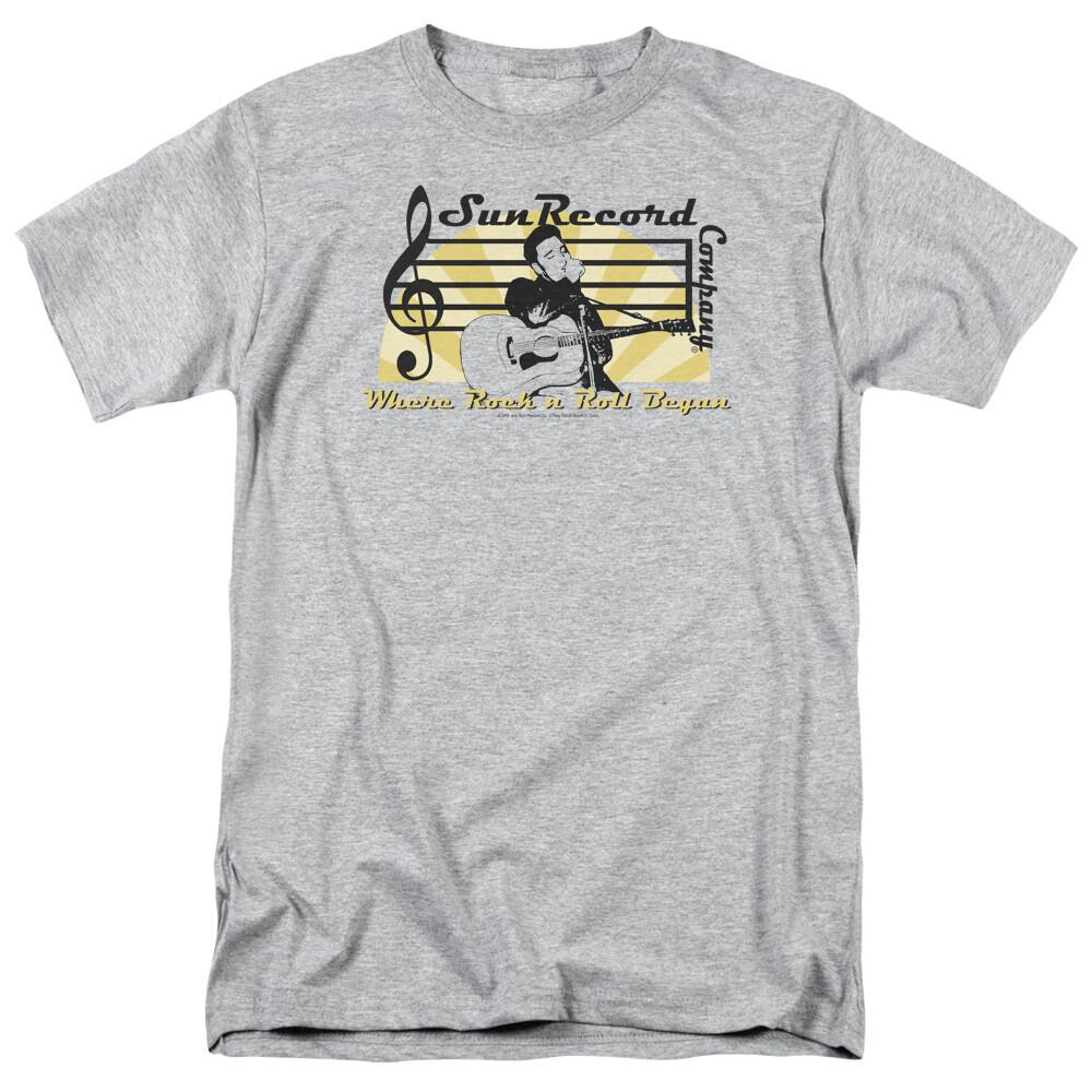 Elvis Presley Sun Record Company T Shirt Mens Licensed The King Tee Sport Gray S