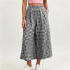 Damen Casual Locker geschnittene Karottenhose mit weitem Bein, elastischem Bund und Taschen