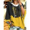 Plus size women's hooded sweatshirt horse silhouette contrasting trendy print