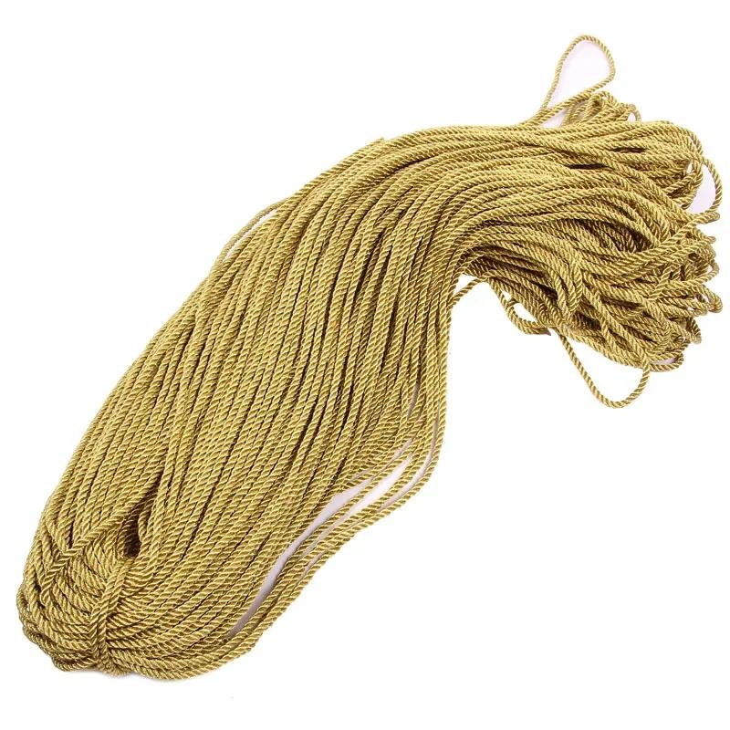 5M Braided Twisted Wire Rope DIY Accessories Gold/Silver Color 2/3/4/5/6mm for Gift Boxes Hand-Held Cords