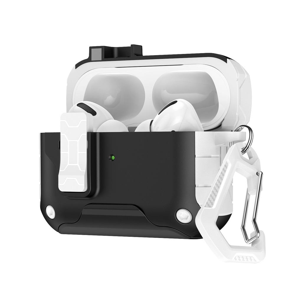 New Secure Lock Clip Earphone Case Cover for AirPods Pro 2nd Generation Shockproof Case for AirPods 4 with Phone Holder