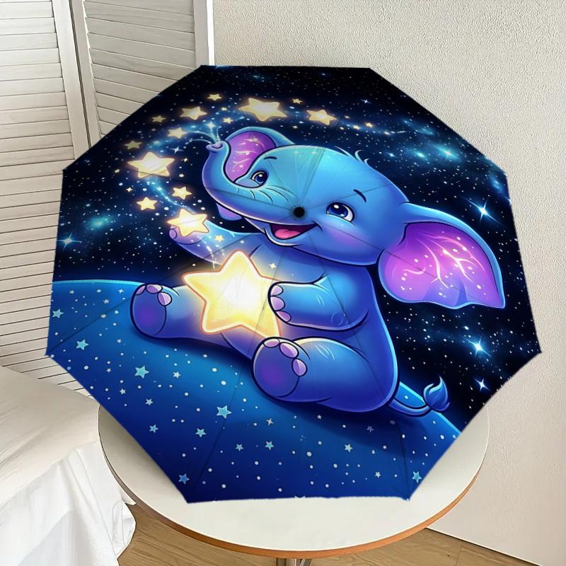 1PC Elephant Umbrella-8-Rib Reinforced, Automatic Open, Lightweight & Durable, Fashion Accessory for Outdoor, J0379