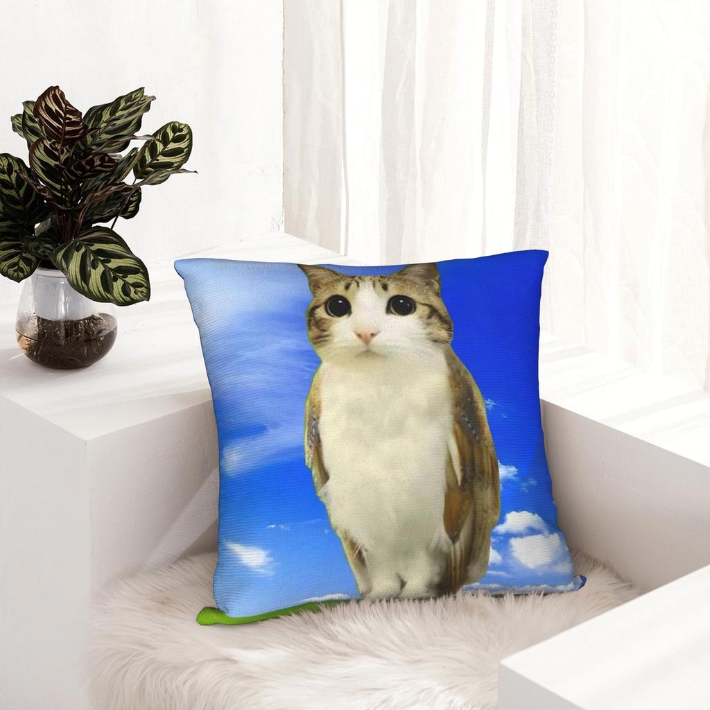 Meowl Cat Owl Meme Pillowcase Printed Cushion Cover Gift Throw Pillow Case Cover Home Zipper