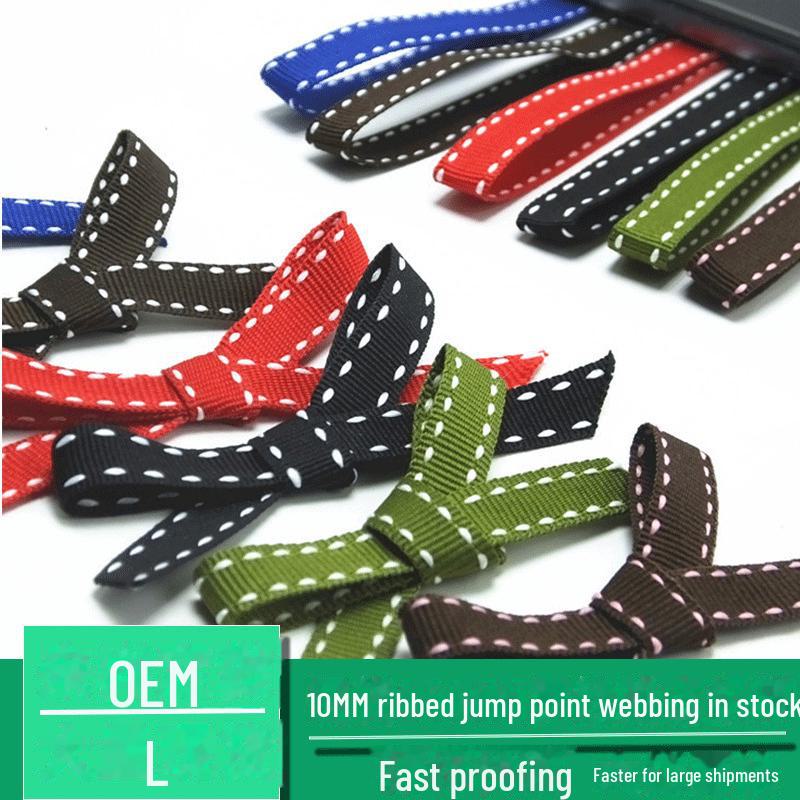 10mm DIY Double Row Ribbed Polyester Ribbon for Hair Accessories and Bows