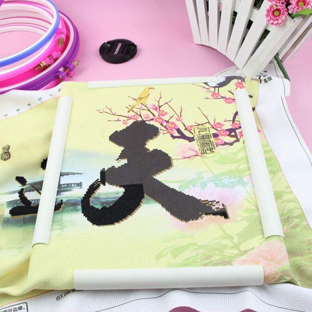 Plastic Embroidery Hoop Rectangle Cross Stitch Hoop Sewing Tool Embroidery Frame  Sewing