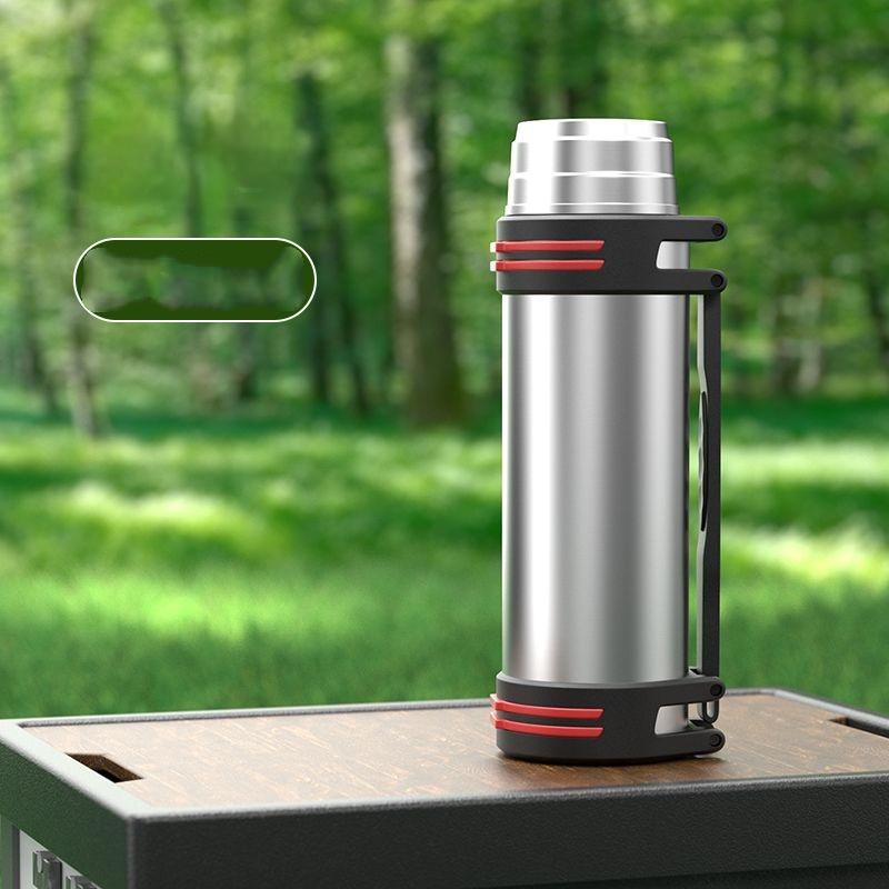 1000ML Black Kitchen Stainless Steel Thermos Bottle Outdoors High-capacity Motion Water Bottle Coffee Tea Thermos Cup