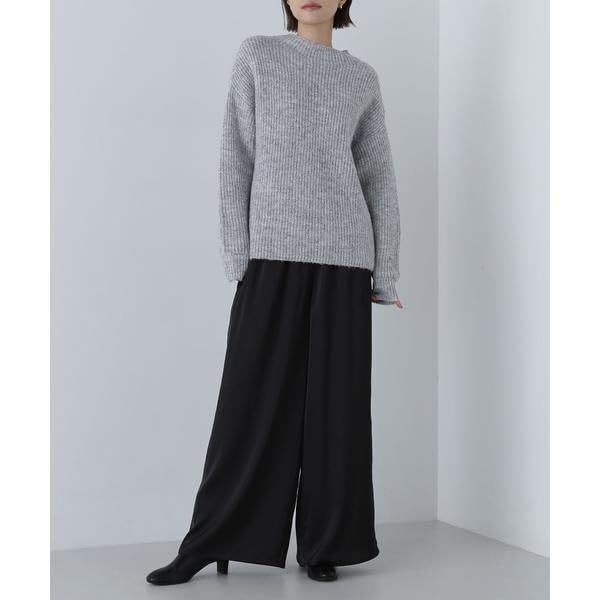 Natural Beauty Basic Satin Casual Women's Pants, Off-Beige