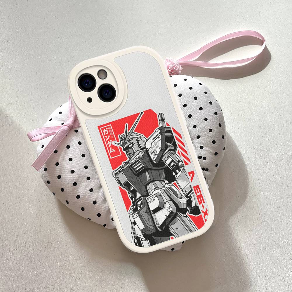 Cartoon G-Gundams Leather Phone Case For IPhone 16 15 14 13 12 11 Pro Max Plus Shockproof Cover