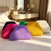 Women's Striped Knit Cosmetic Bag - Fashionable, Large Capacity, Convenient Clutch.