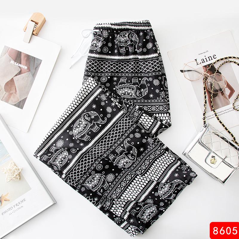Thailand Elephant Wide-Leg High-Waisted Summer Pants for Women – Lightweight, Drapey, Floor-Length