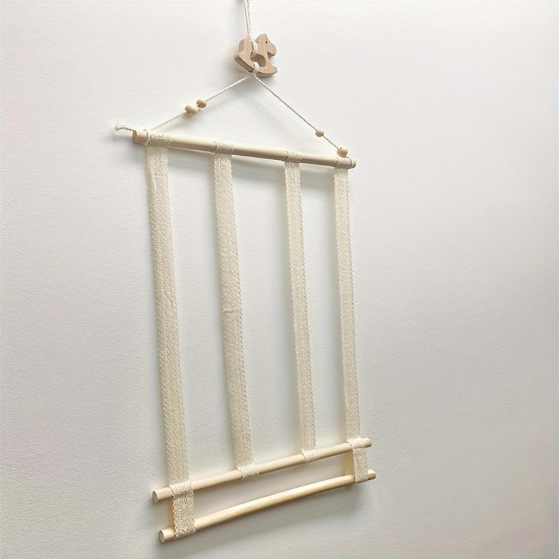 Настенный органайзер для аксессуаров для волос Макраме Холщовый подвес с несколькими крючками для хранения и демонстрации бантов резинок и заколок Аксессуары для волос 1100₽