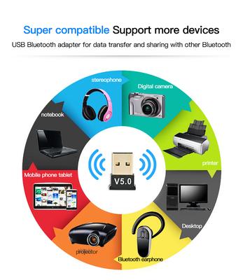 USB Bluetooth 5.0 Receiver Audio Adapter Transmitter Bluetooth Receptor for Laptop Desktop Computer Wireless Adapter Convenients