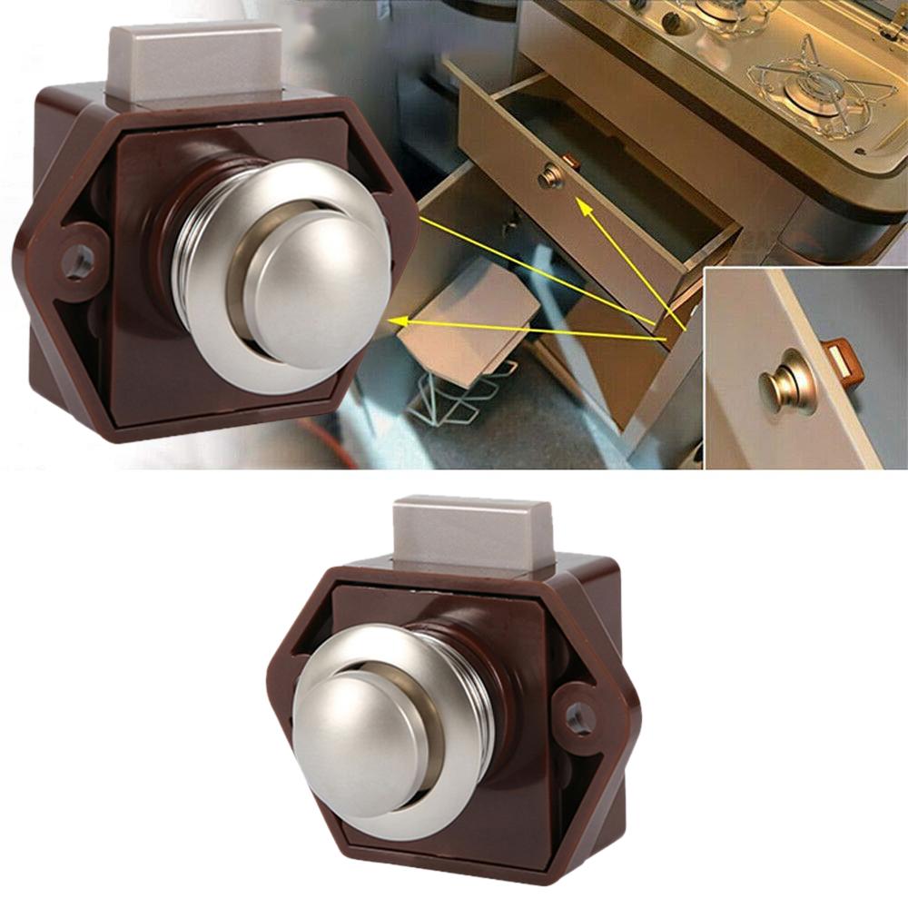 5pcs Diameter 20mm Camper Car Push Lock RV Caravan Boat Drawer Latch Button Locks For Furniture Hardware