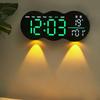 Reloj despertador multifuncional ultradelgado: Monitor de Temperatura y Humedad Interior, Termómetro Electrónico, Adherible Magnéticamente al Refrigerador