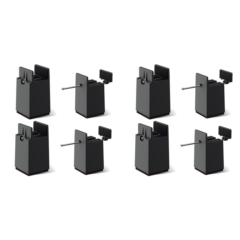 HHO-Bed Risers, 4 Inch Adjustable Desk Riser Blocks With Screw Clamp 8 Pack Heavy Duty Chair Raisers Fits 0-2 Inch Widths