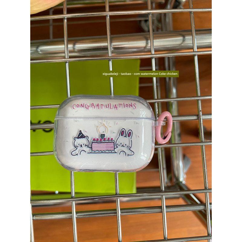 

Niche Style Fancy Aipods Protective Cover 2 Generation for Apple Earphone Case Girls New/4/5 2345 Wireless Bluetooth Transparent Silicone Soft Shell Apple Airpods 3 LD birthday(The same small chain)