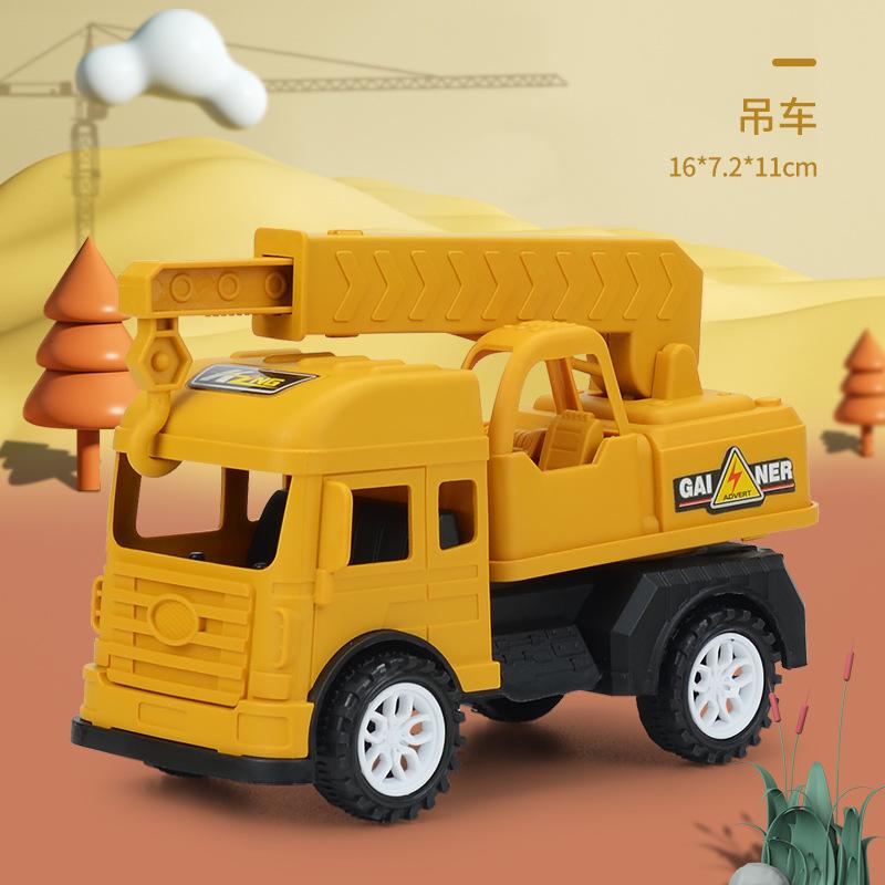 Детский пластиковый набор моделей строительной техники, инерционный экскаватор, цементовоз, ударопрочная игрушечная машинка для мальчика