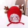 Antlers Christmas Hat for Children Thicken Plush Headgear White Furry Liner for Christmas Parties Cosplay Accessories