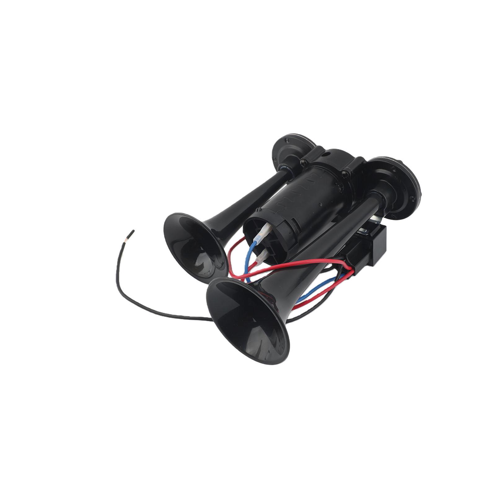 Electric Air Horn 600db 3D Bass and Treble Double Trumpet Truck Air Horn for Cars SUVs Motocycles
