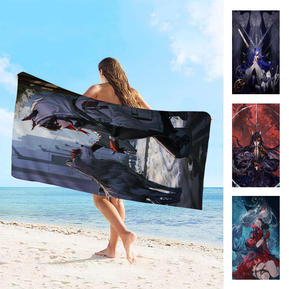 A-Arknights Beach Towel Colorful Bath Towels for Girl Microfiber Quick Dry Sand Free Beach Yoga Spa Gym Pool