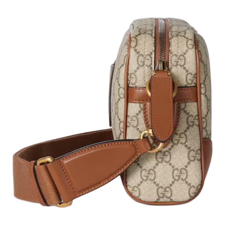Gucci GG Emblem Monogram Adjustable Detachable Shoulder Strap Zipper Closure Coated Fabric Crossbody Bag Small Men Bags 821155-FAED3-9786